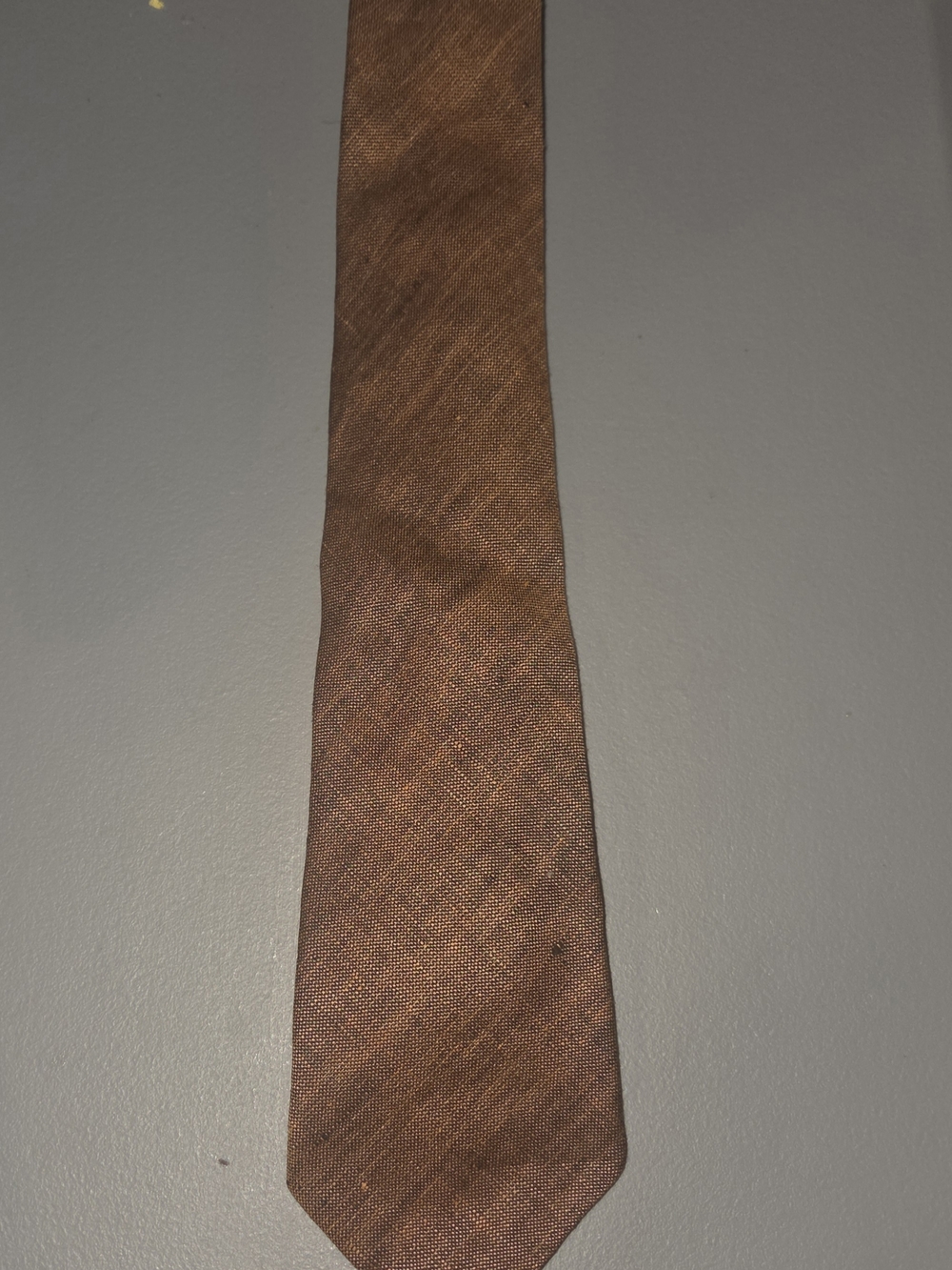 RARE Claude Montana Vintage Linen Brown Men's Tie